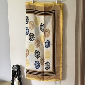 NWT TRUSSARDI Italy Silk Twill Hand Rolled Scarf